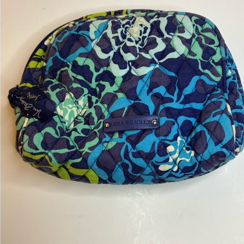 Vera Bradley Katarina Blues Quilted Cosmetic bag blue green